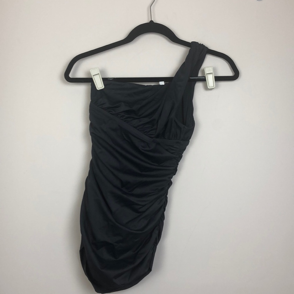J crew one piece ruched bandeau swim dress